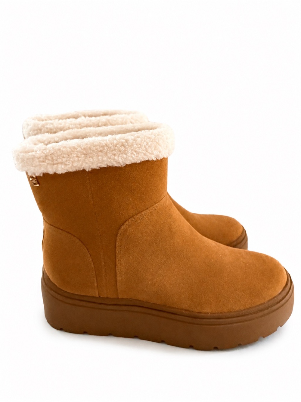 Tommy Hilfiger Pillowi Women's 8.5M Platform faux fur suede Ankle Boots